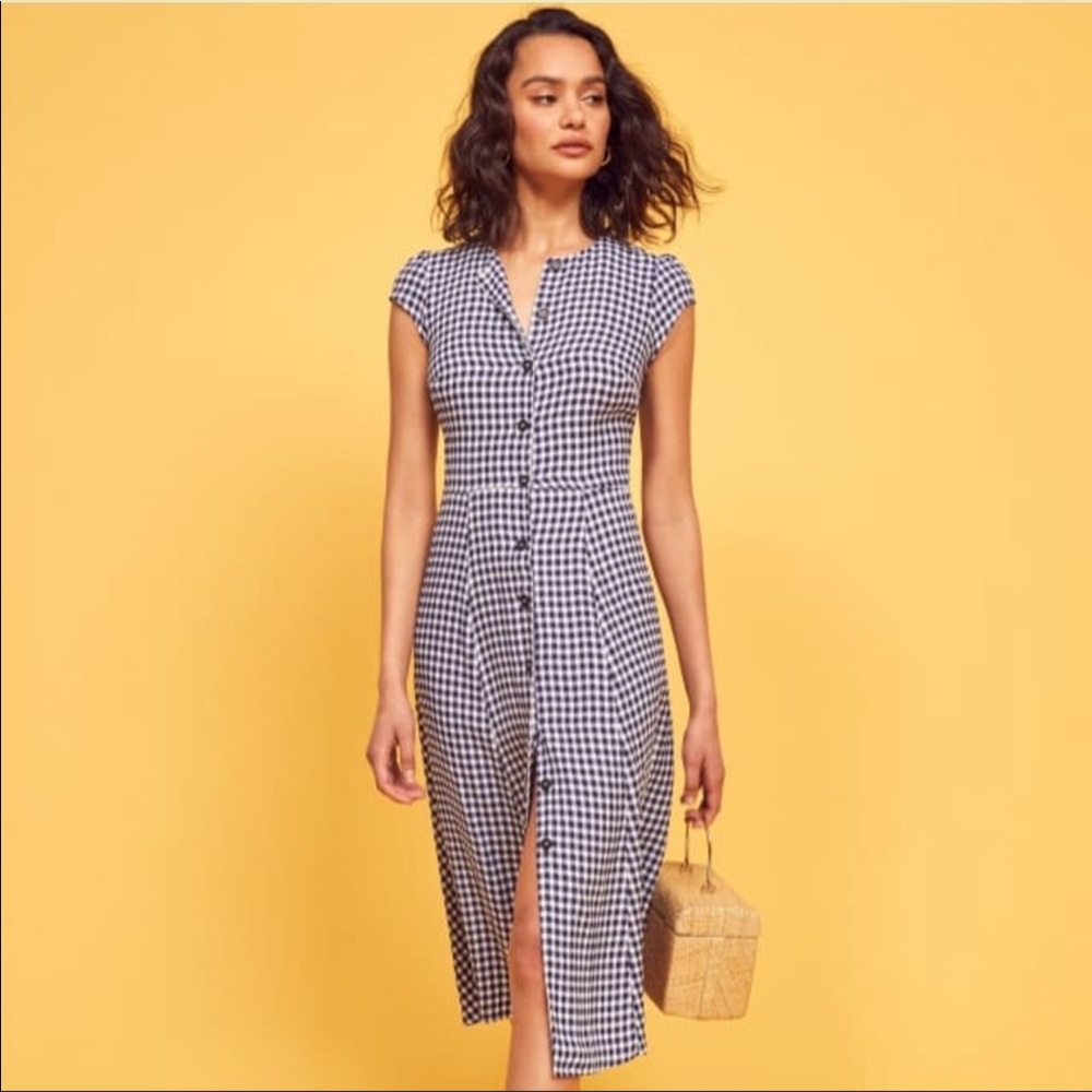 Reformation Fauna gingham midi dress